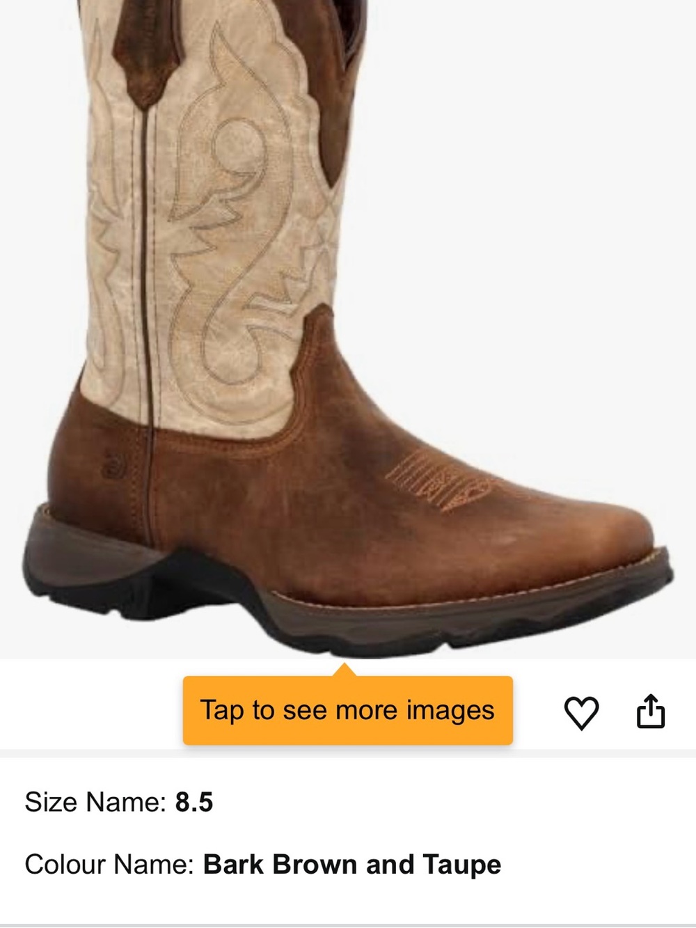 Durango Mens Brown and Tan Western Pull-On Cowboy Boots - Picture 7 of 7